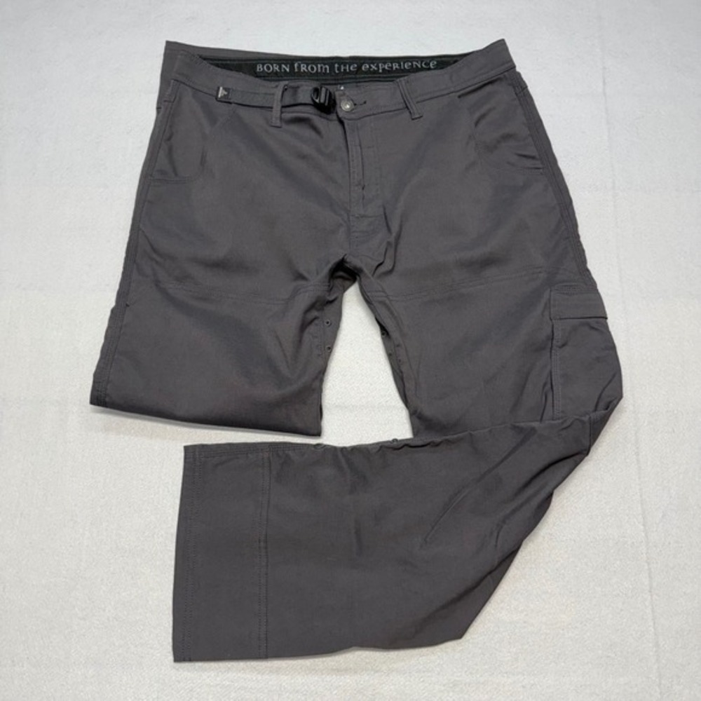 Prana Zion Hiking Pants Mens 36x30 Grey Stretch Cargo Outdoor Travel Straight